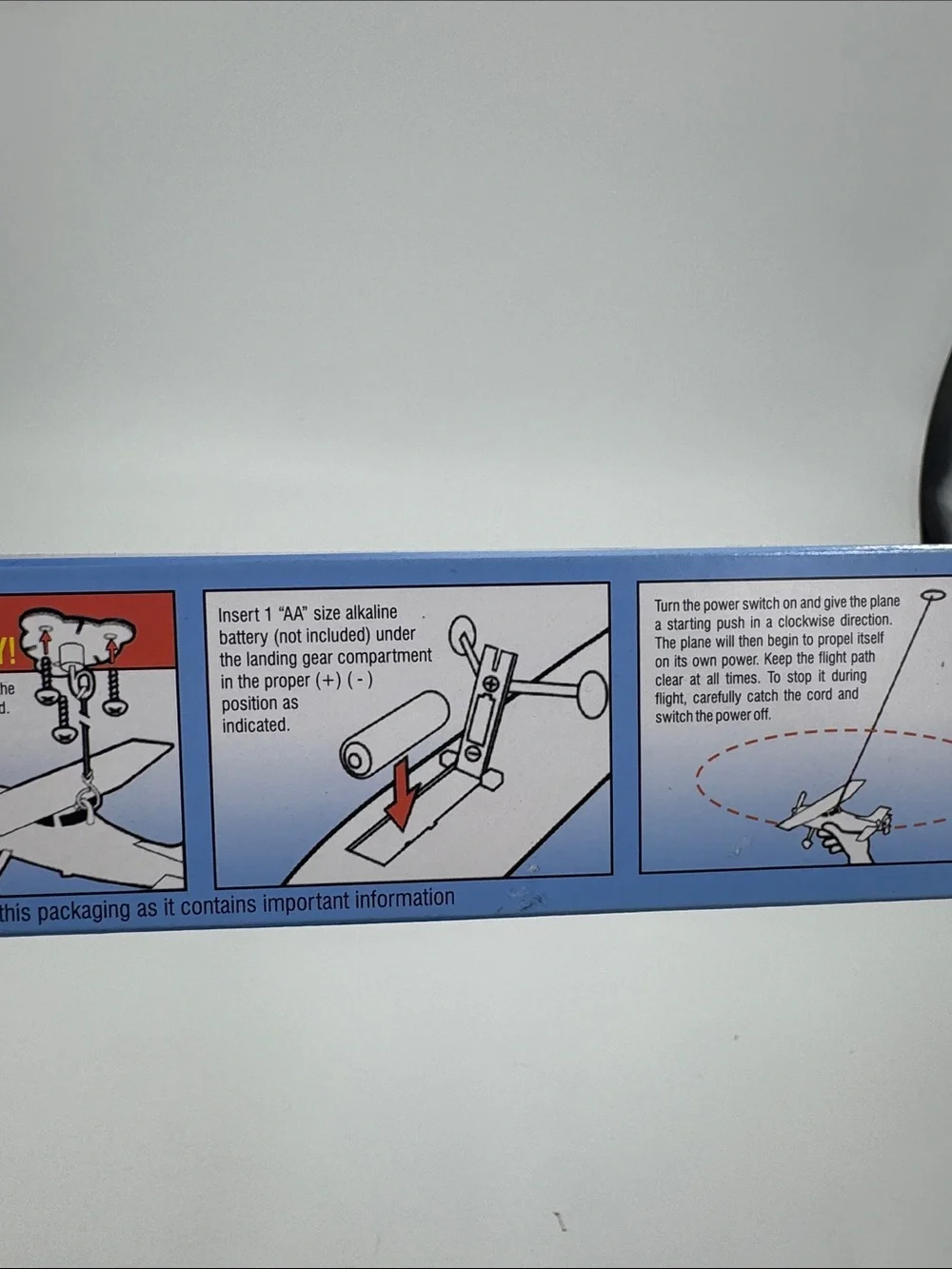 DARON Skyhawk Battery Operated Kids Toy Airplane - Blue & White For Ages 4+